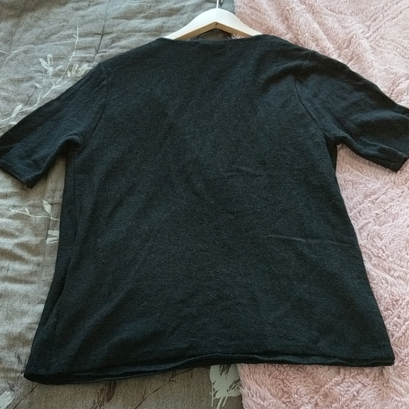 Caslon Faux Wrap Sweater Black SZ S - Picture 7 of 7